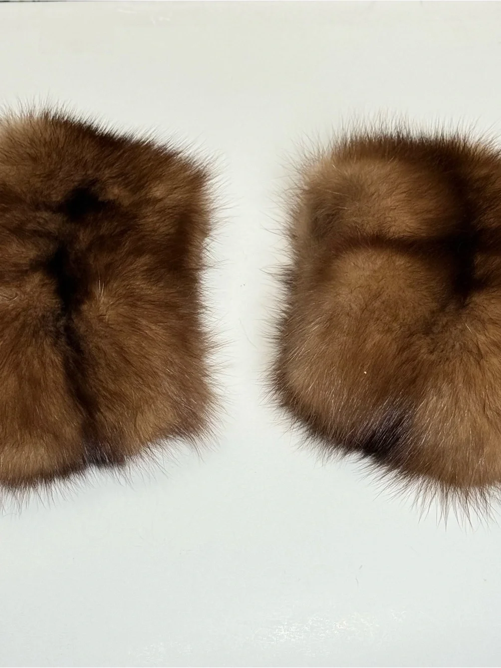 Vintage Authentic Real Sable Fur Cuff Rings Wrist Warmers Premium Luxury Satin